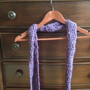 Purple handmade soft knit scarf